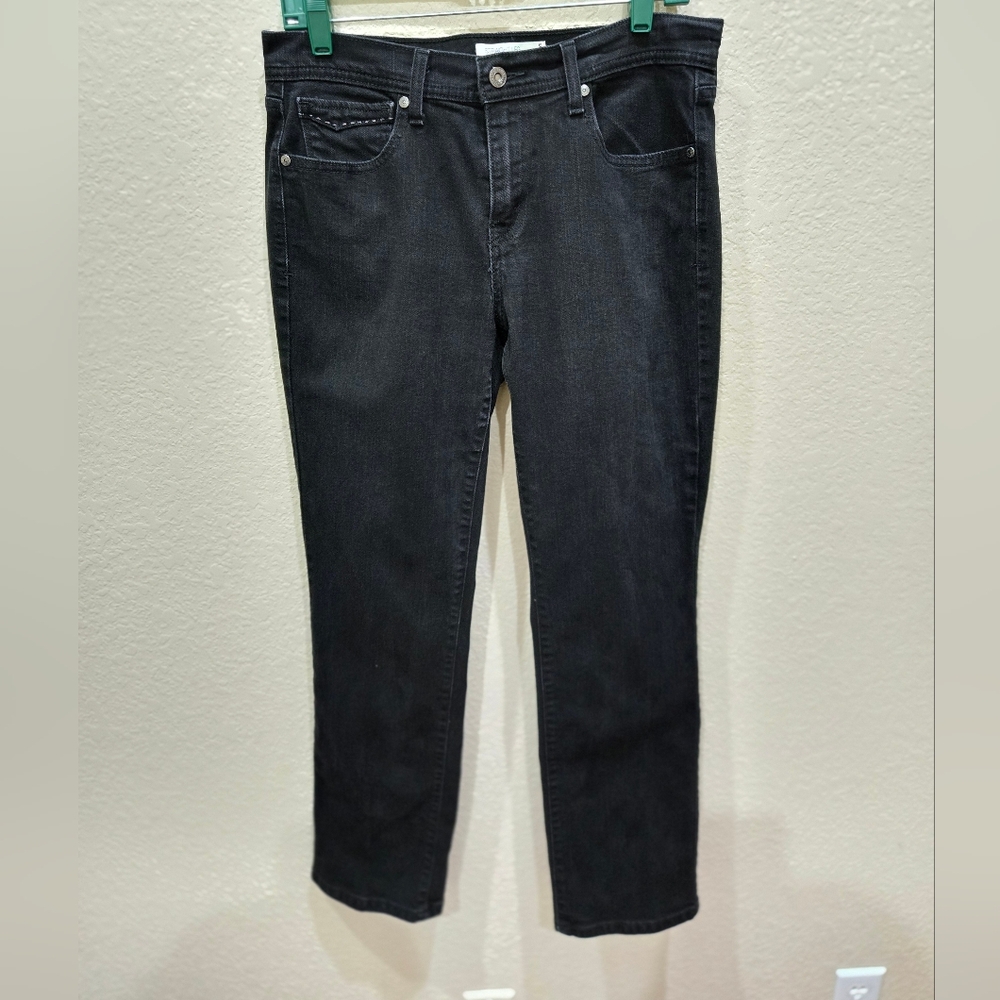 Levi's 505 Straight Leg Black Jeans Womens Size 8